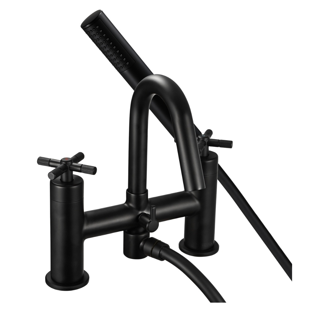 Cut out image of the Bristan Cruzar Black Deck Mounted Bath Shower Mixer